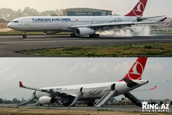 Türkiyə təyyarəsi Nepalda alovlandı, beynəlxalq uçuşlar təxirə salındı